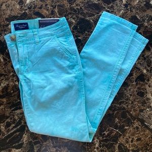 American Eagle Skinny Chino pants teal size 0